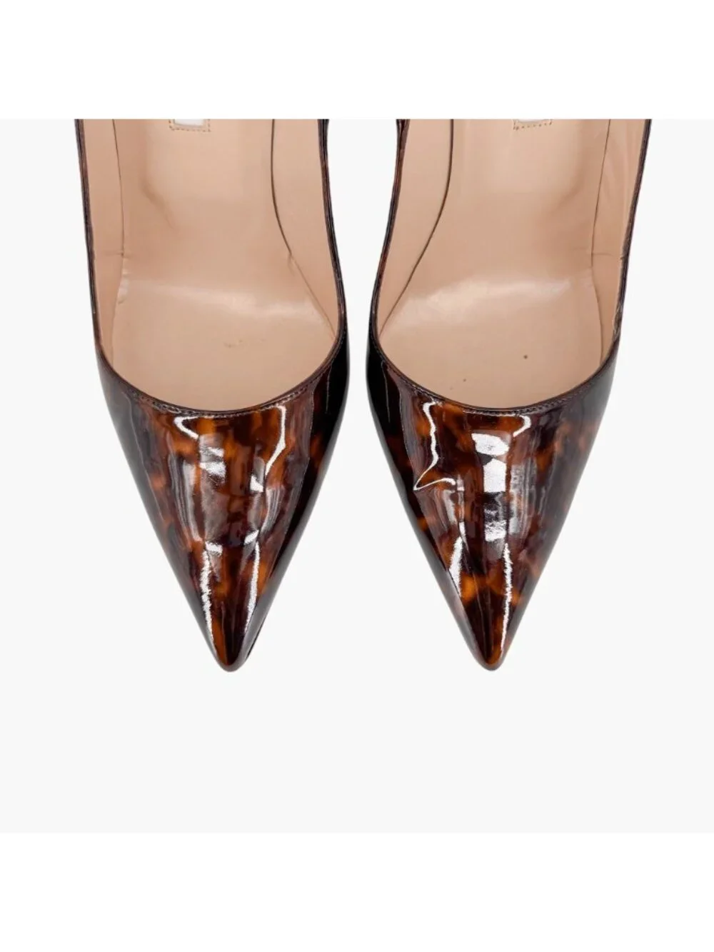 Manolo Blahnik BB Pumps Heels Brown Patent Size 40.5 US 10.5 Tortoiseshell